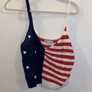 Crochet American flag tank top